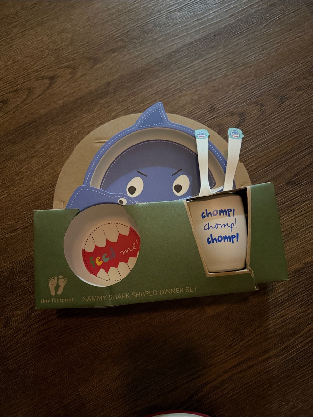 Sammy Shark Kids Dinnerware Set - Blue Playful Shark Mealtime Set